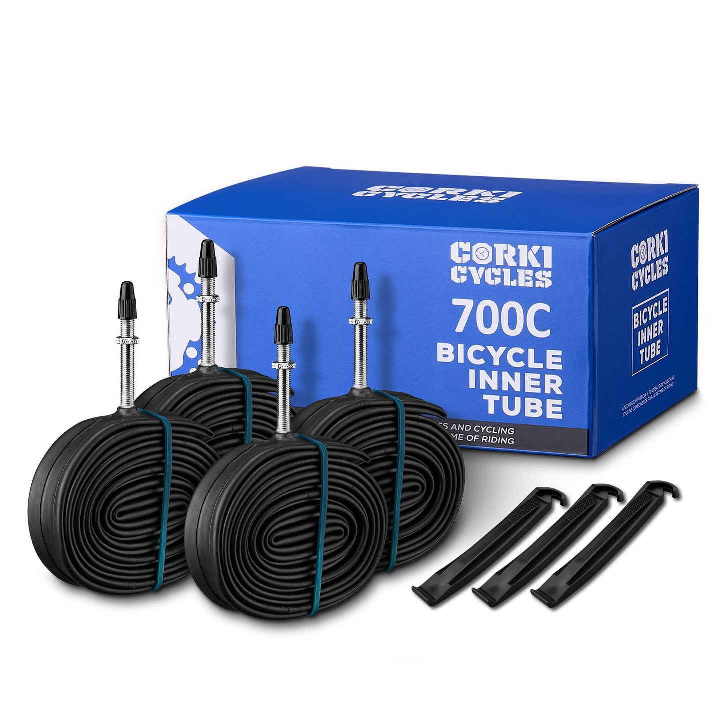 700C Road Bike Tubes - Presta Valve (48mm/60mm) 2 Pack - Corki Cycles