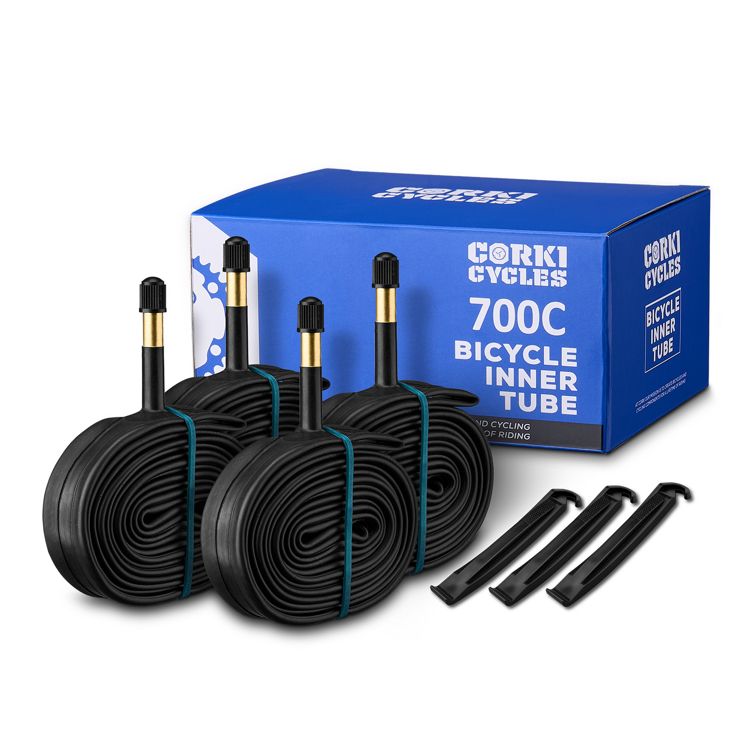 700C Road Bike Tubes - Presta Valve (48mm/60mm) 2 Pack - Corki Cycles