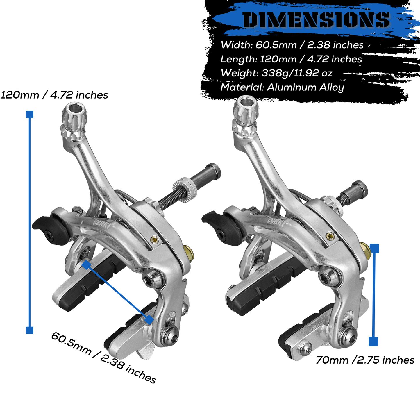 Front & Rear C-Brake Dual Pivot Road Caliper Set - Corki Cycles