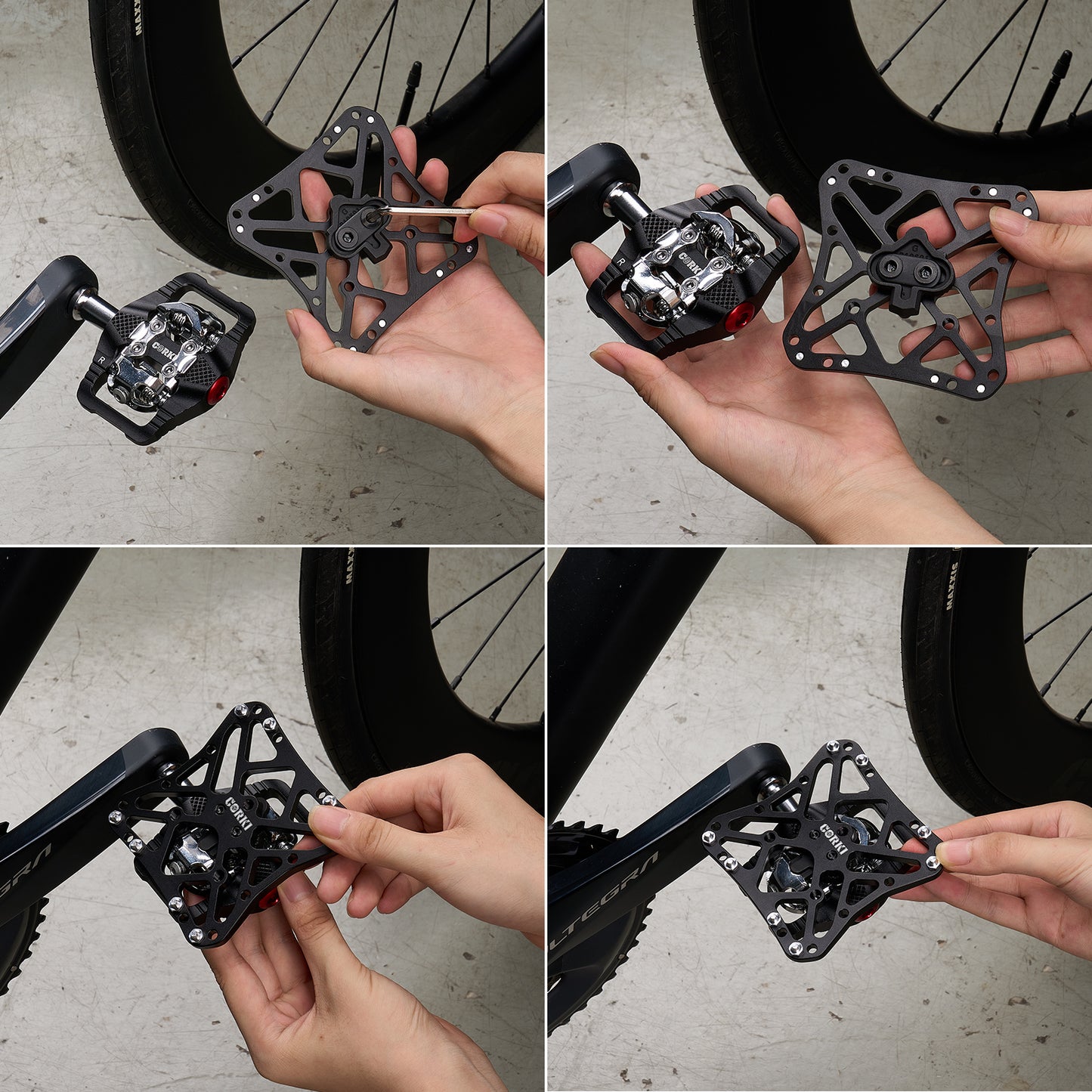 Clipless Wide Platform Adapter Flat Pedals - Corki Cycles