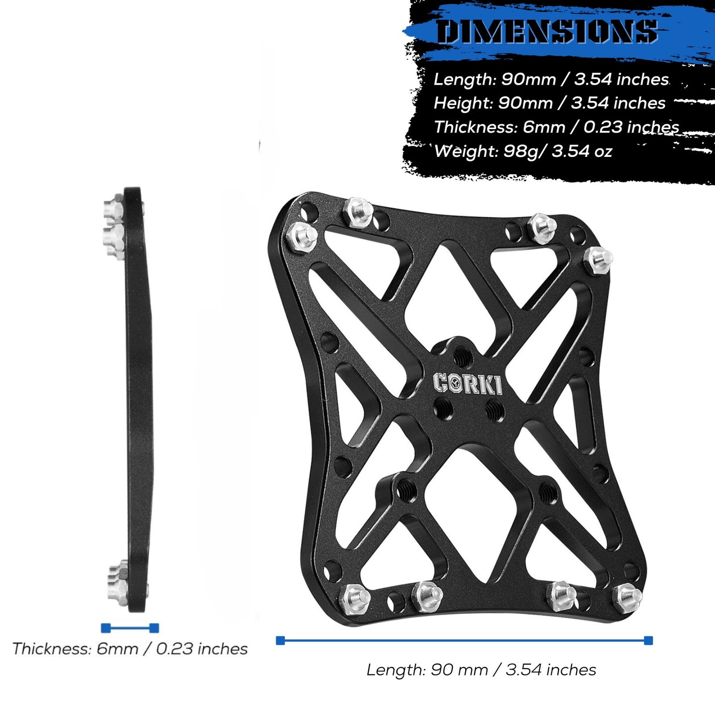 Clipless Wide Platform Adapter Flat Pedals - Corki Cycles