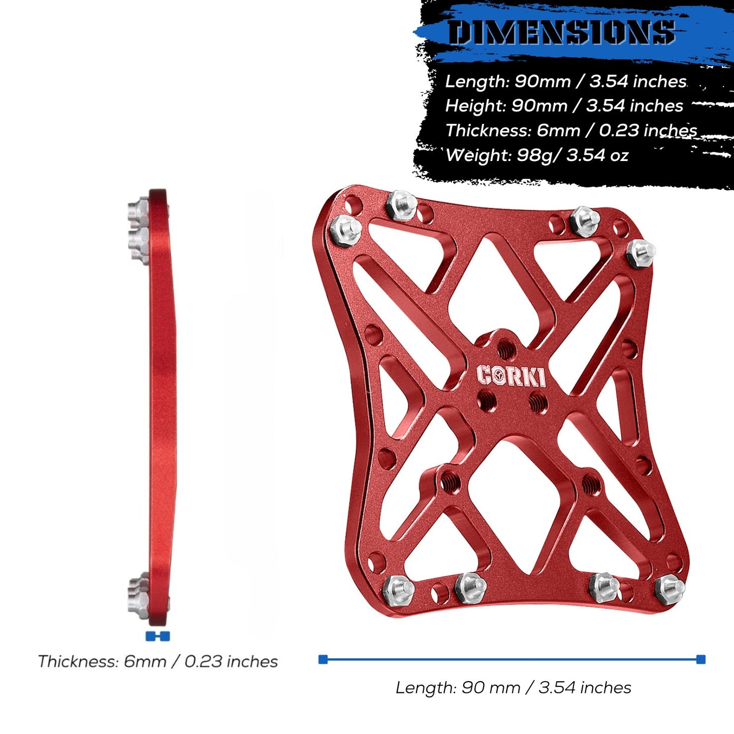 Clipless Wide Platform Adapter Flat Pedals - Corki Cycles