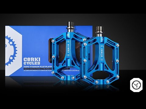 Load and play video in Gallery viewer, TOPO Titanium Flat Platform Mountain Bike Pedals