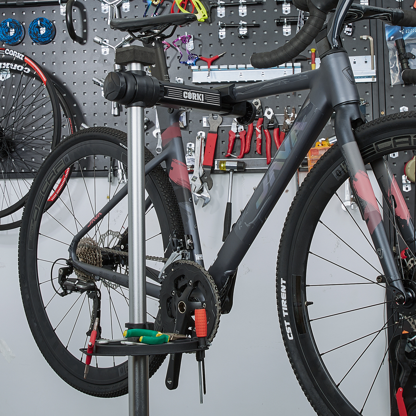 Bicycle Maintenance Work Stand with Tool Tray - Corki Cycles