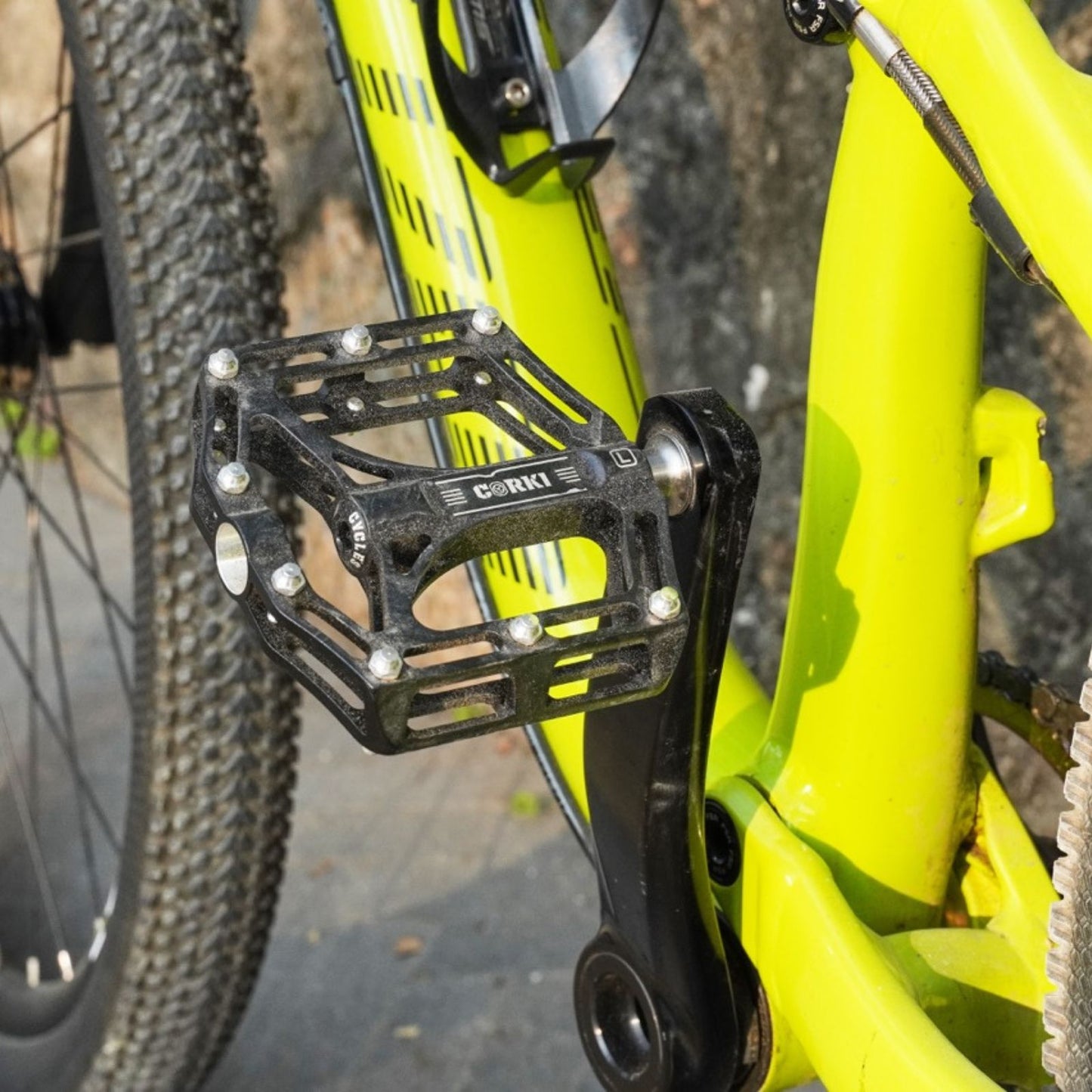 TOPO Titanium Flat Platform Mountain Bike Pedals - Corki Cycles