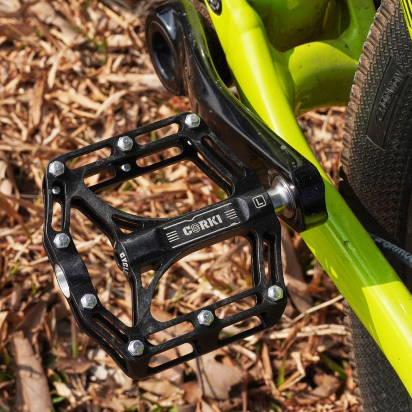 TOPO Titanium Flat Platform Mountain Bike Pedals - Corki Cycles