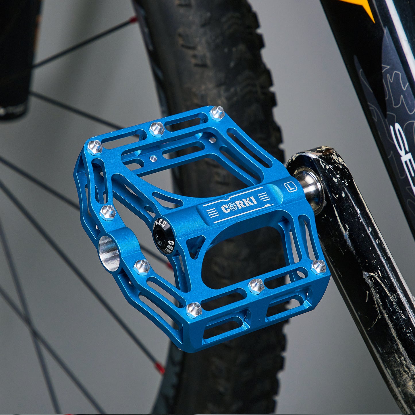 TOPO Titanium Flat Platform Mountain Bike Pedals - Corki Cycles