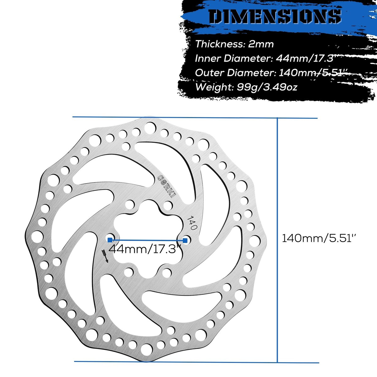 MTB/Road Disc Brake Rotor Round Design 6-Bolts 1PC | Corki Cycles