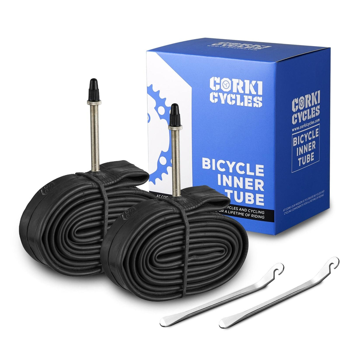 700C Road Bike Tubes - Presta Valve (48mm/60mm) 2 Pack | Corki Cycles