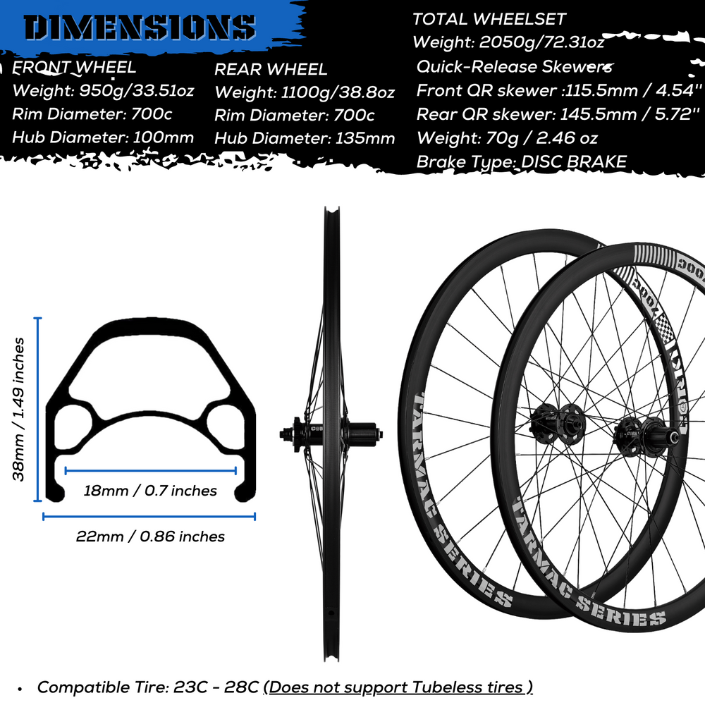 
                  
                    Tarmac Series 700C Road Bike Wheelset - Corki Cycles
                  
                
