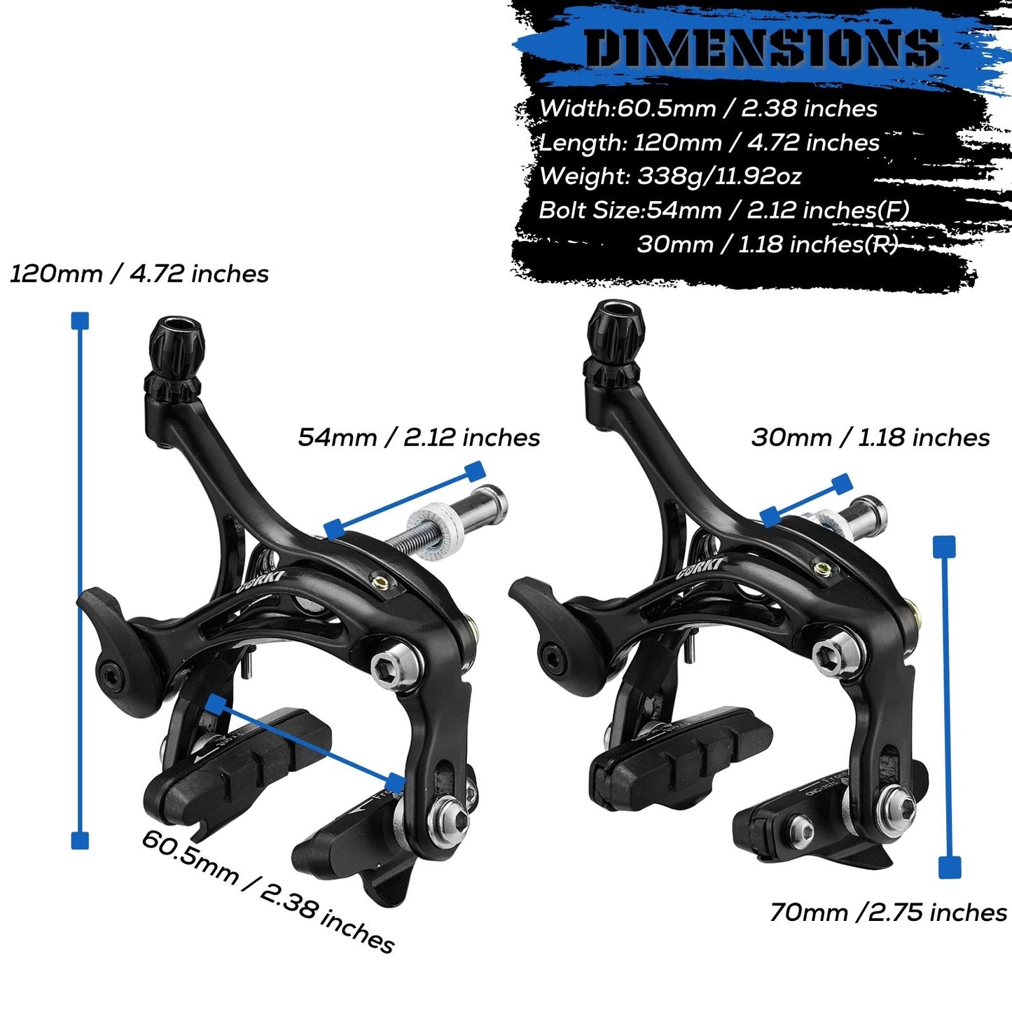 
                  
                    Front & Rear C-Brake Dual Pivot Road Caliper Set - Corki Cycles
                  
                