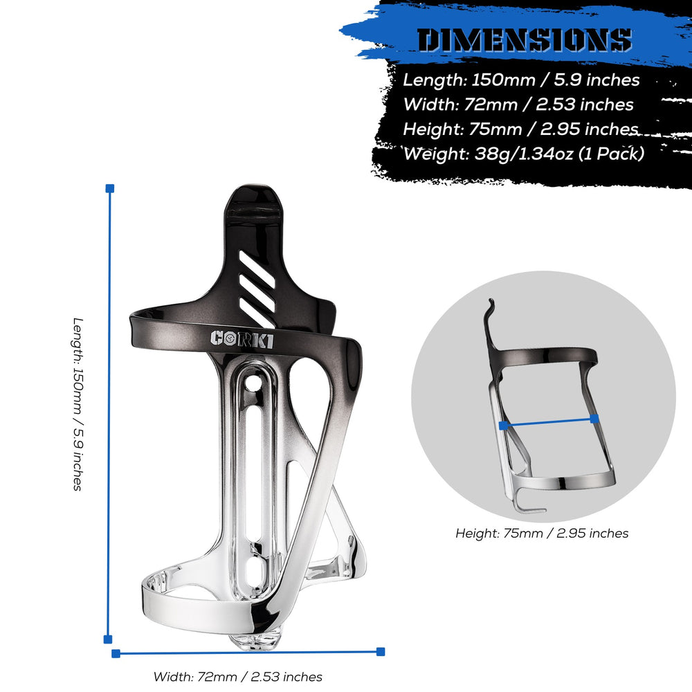 Aluminum Bicycle Water Bottle Cage - Right Side Cage - Corki Cycles