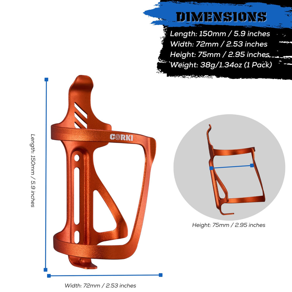 Aluminum Bicycle Water Bottle Cage - Right Side Cage - Corki Cycles