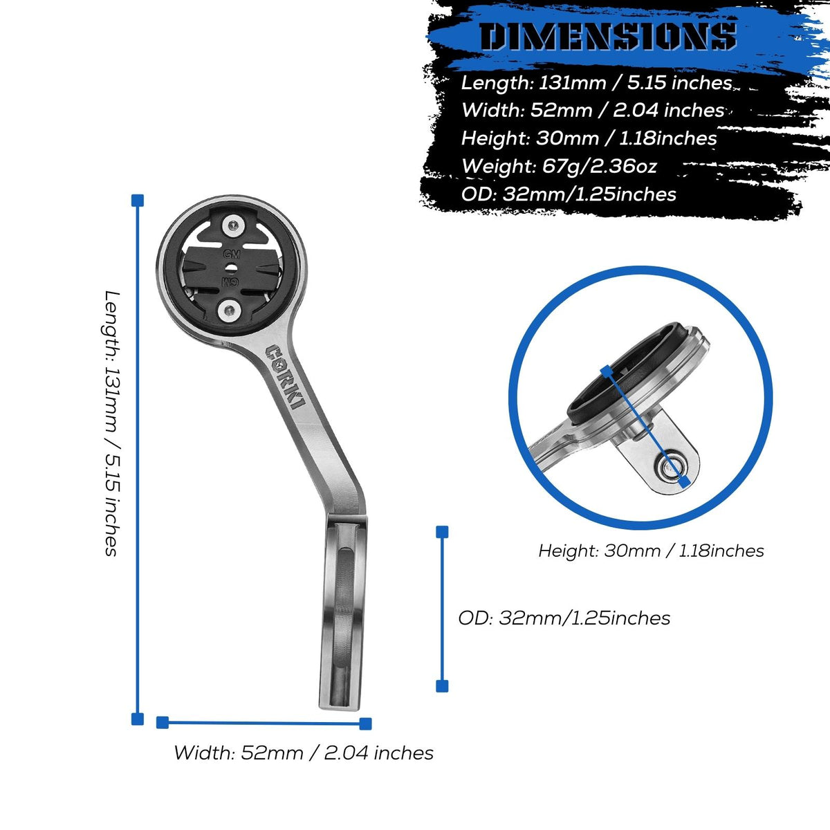 Titanium Out Front Bicycle Computer Mount | Corki Cycles