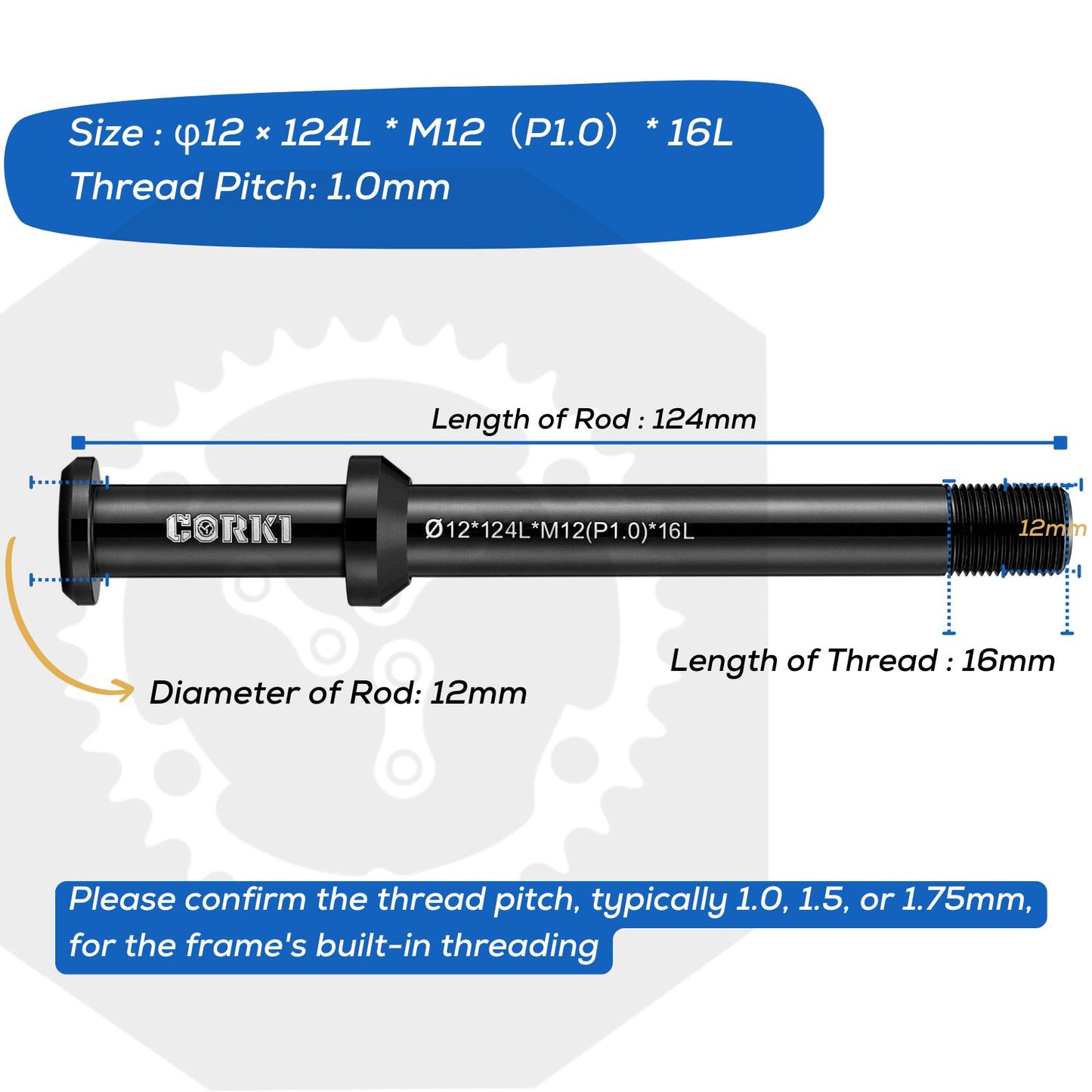 
                  
                    Thru Axle Adapter Thread Pitch 1.0mm * 12mm * 120/124/138/160/168/174/180/185mm
                  
                