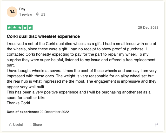 Corki Cycles Bike Wheelset Review - Trustpilot