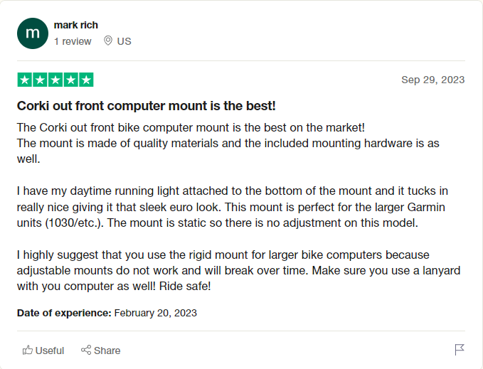 Corki Cycles Bike Computer Mount Review - Trustpilot