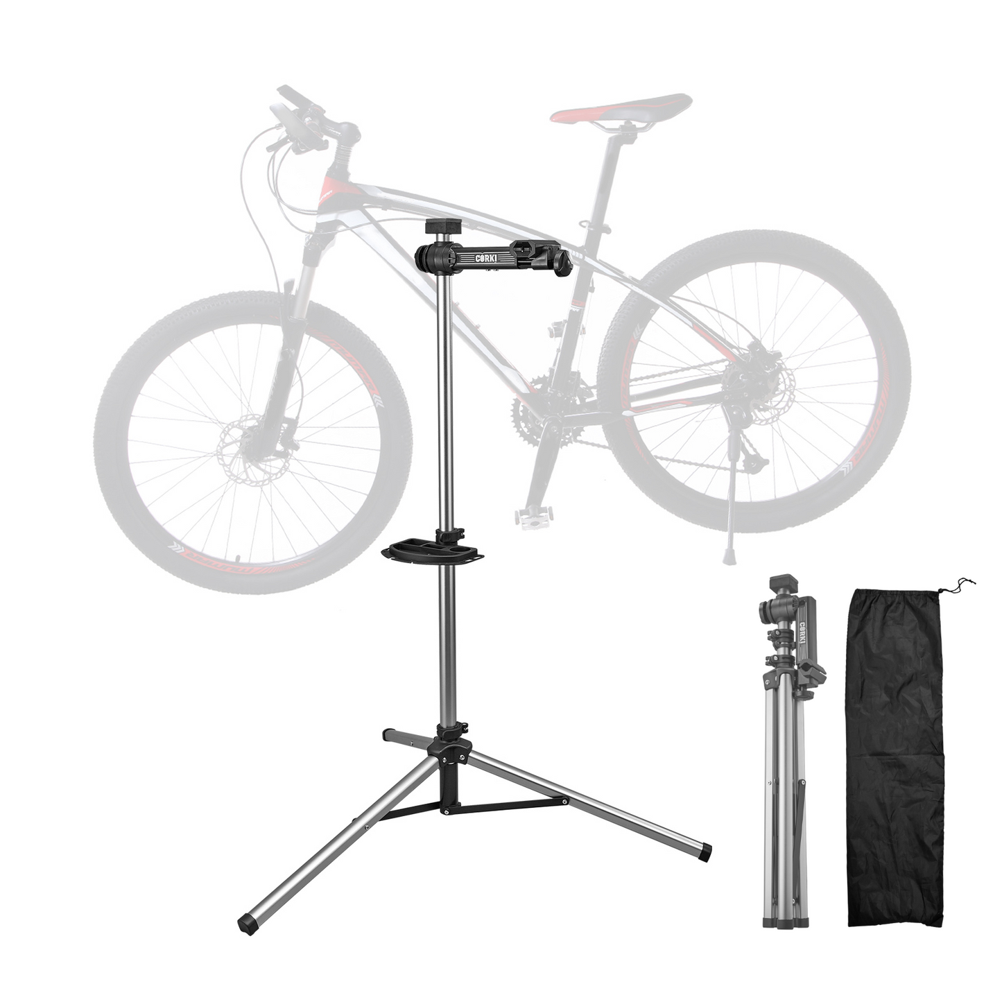 Bicycle Maintenance Work Stand With Tool Tray Corki Cycles