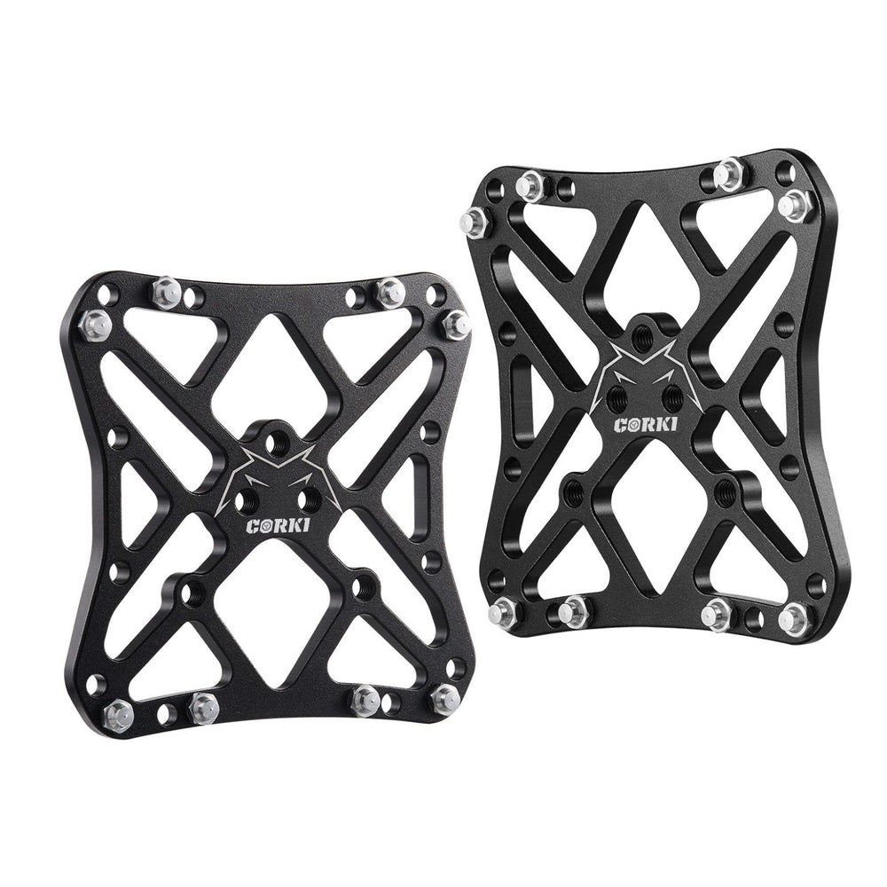 Clipless Wide Platform Adapter Flat Pedals - Corki Cycles