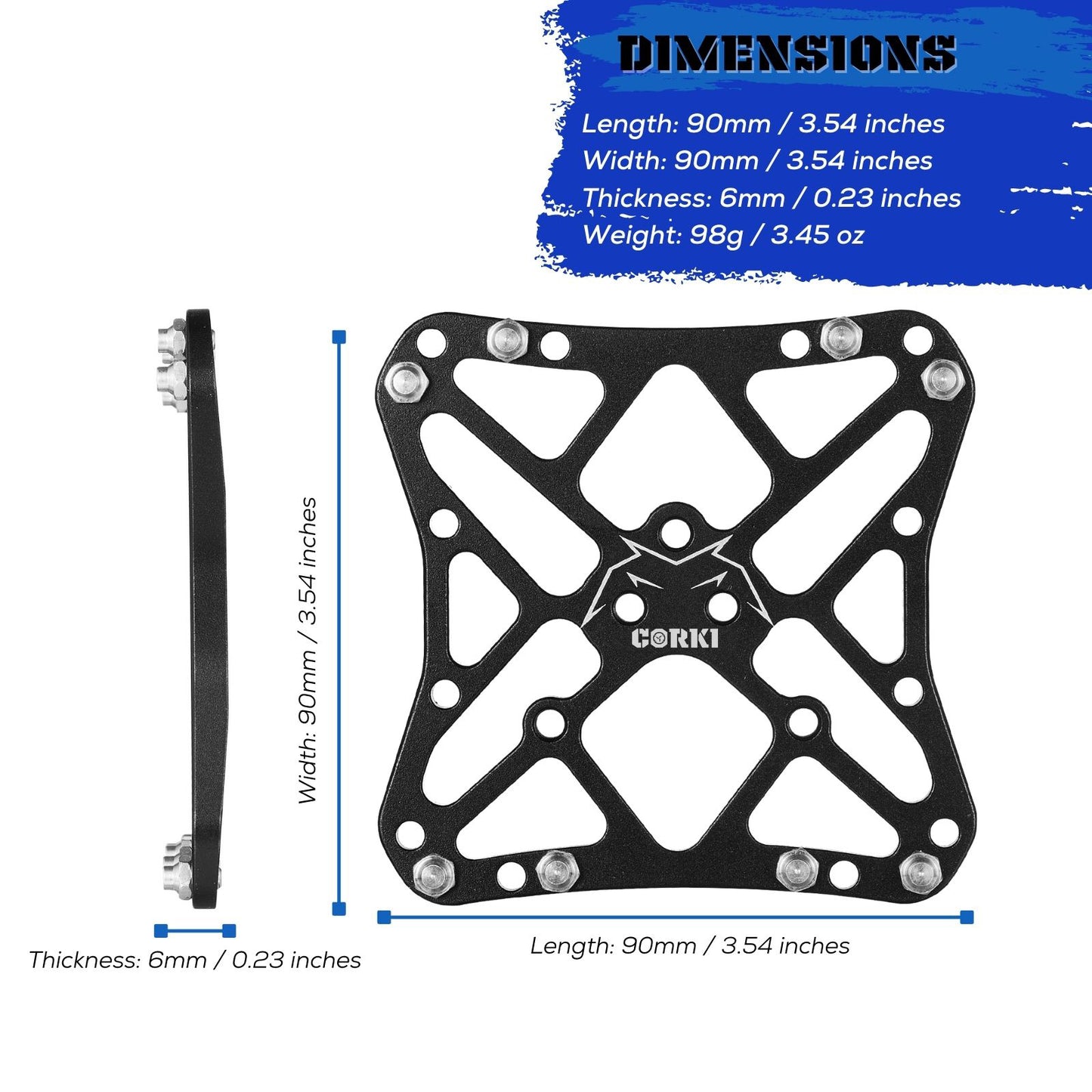 Clipless Wide Platform Adapter Flat Pedals - Corki Cycles